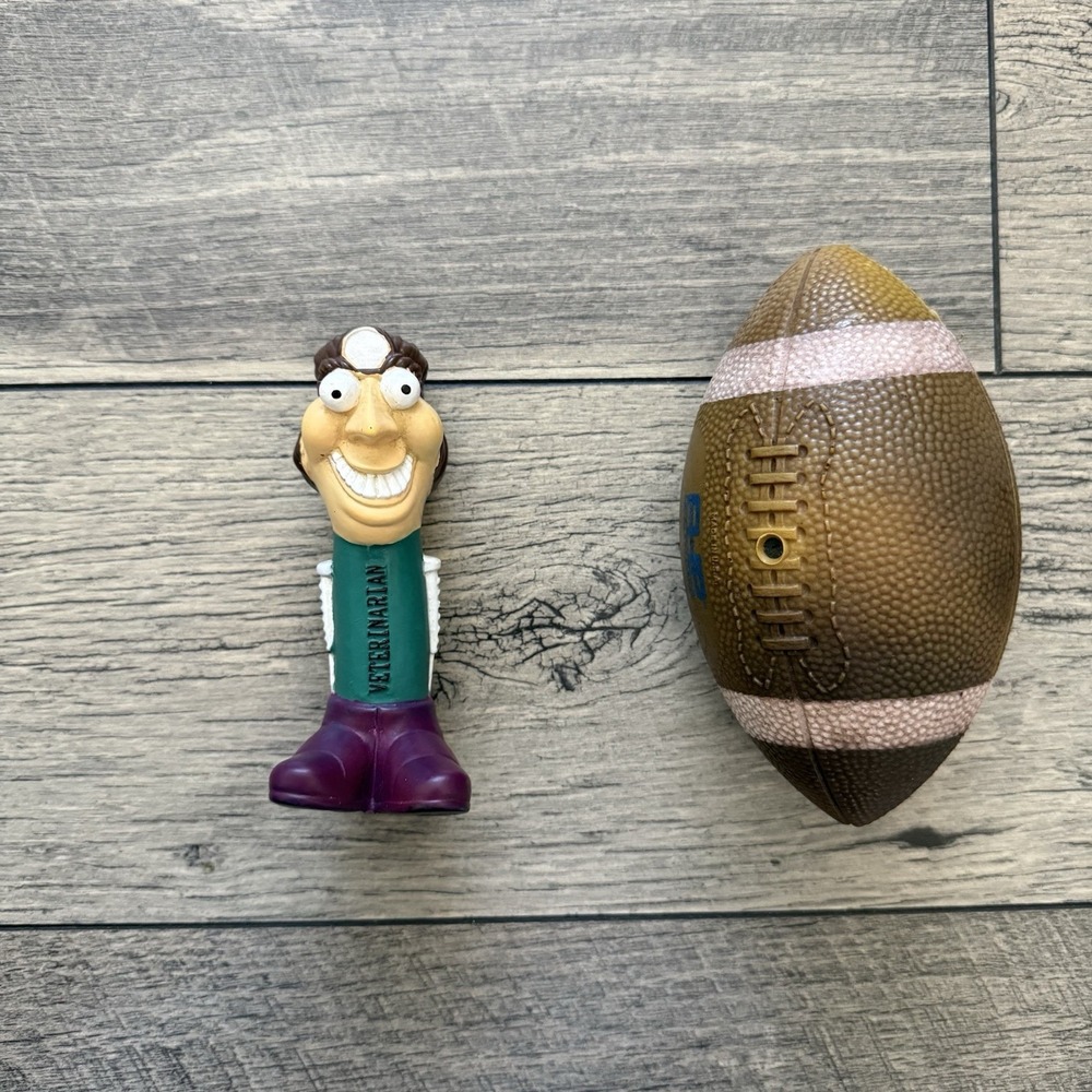Vintage 1993 Ethical Veterinarian Dog Squeak Toy EPIC Mini Football USA Lot Rare